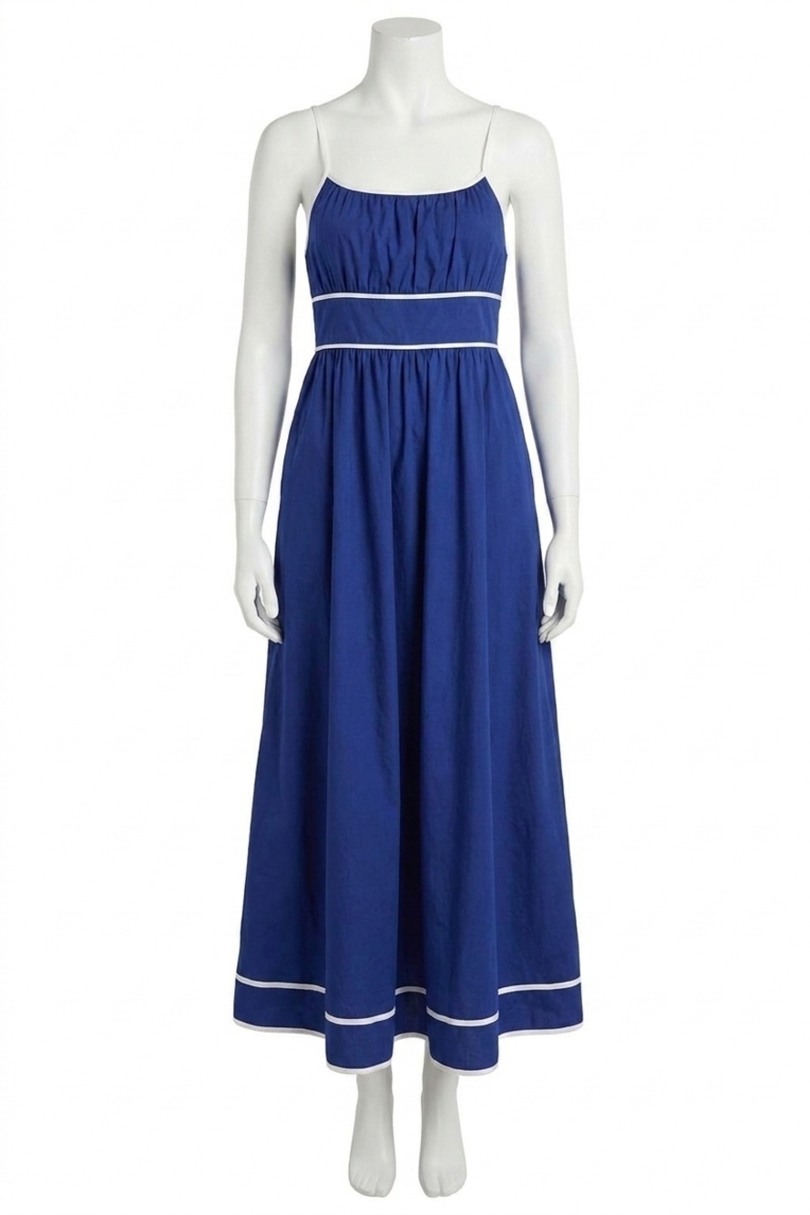 NEW PINCH marlie sporty dress with tie straps in bright navy / delph
